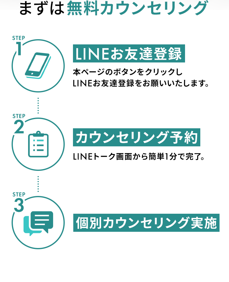 まずは無料カウンセリング