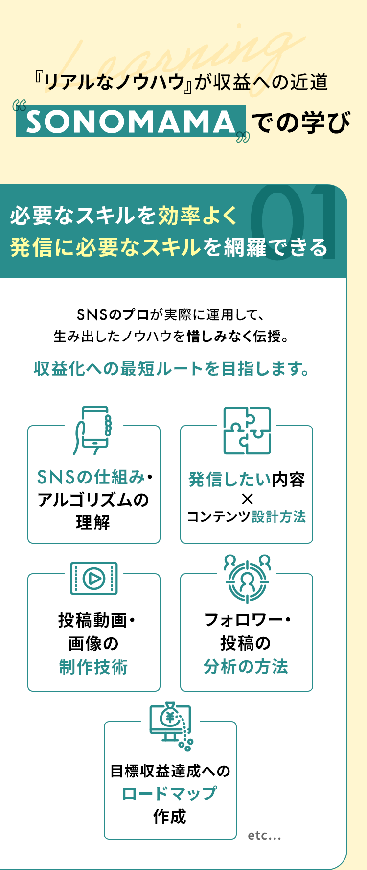 リアルなノウハウ が収益への近道 SONOMAMAでの学び